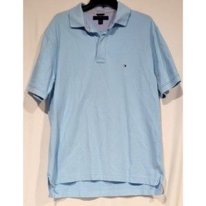 Tommy Hilfiger Polo Shirt Mens Large Blue Casual Short Sleeve